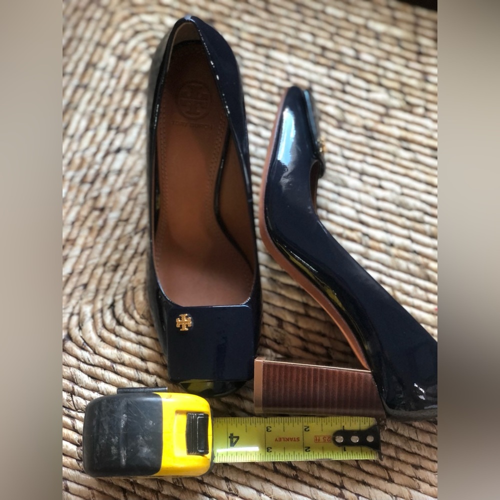 Tory Burch Navy Blue Patent Leather Heels